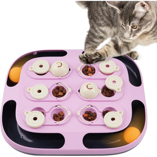 For-The-Luv-Of-Pets-Store Cat Puzzle Toy 2 In 1 Track Ball