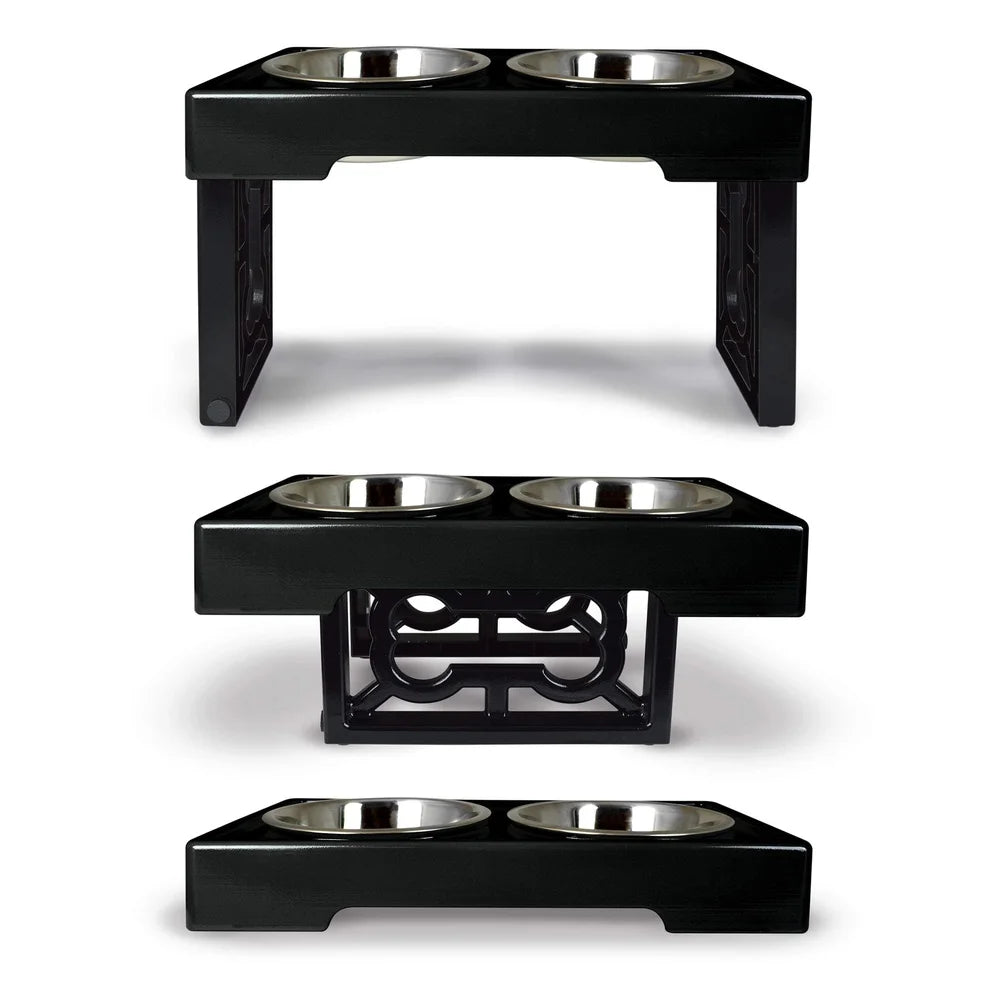 Adjustable Raised Dog Feeder with Stainless Steel Bowl for Healthy Digestion