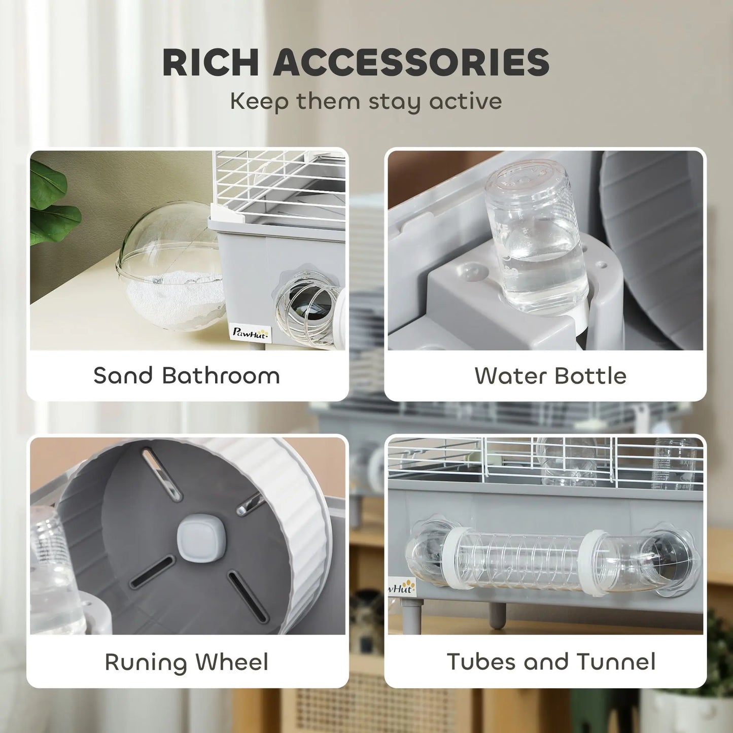 Hunan Two Tier Hamster Cage With Water Bottle Extras Kit