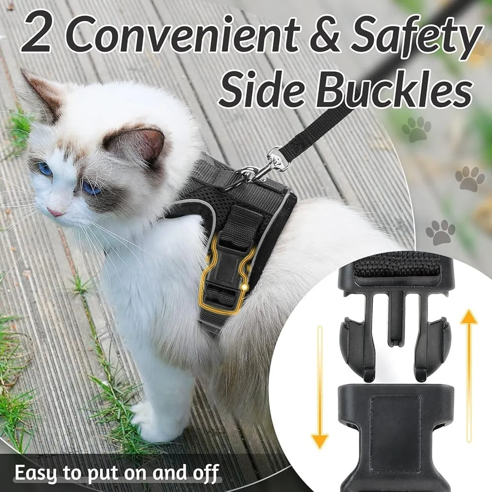 Escape Proof Cat Harness and Leash Soft Adjustable Breathable Vest for Outdoor Use