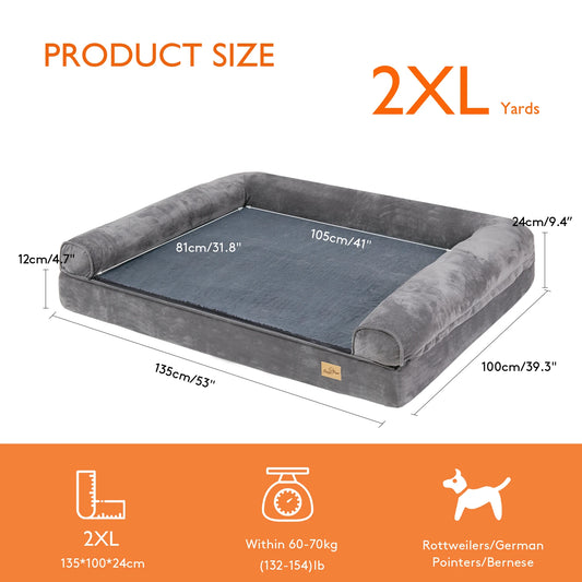 BINGOPAWCN Orthopedic Dog Bed Removable Cover Cushion