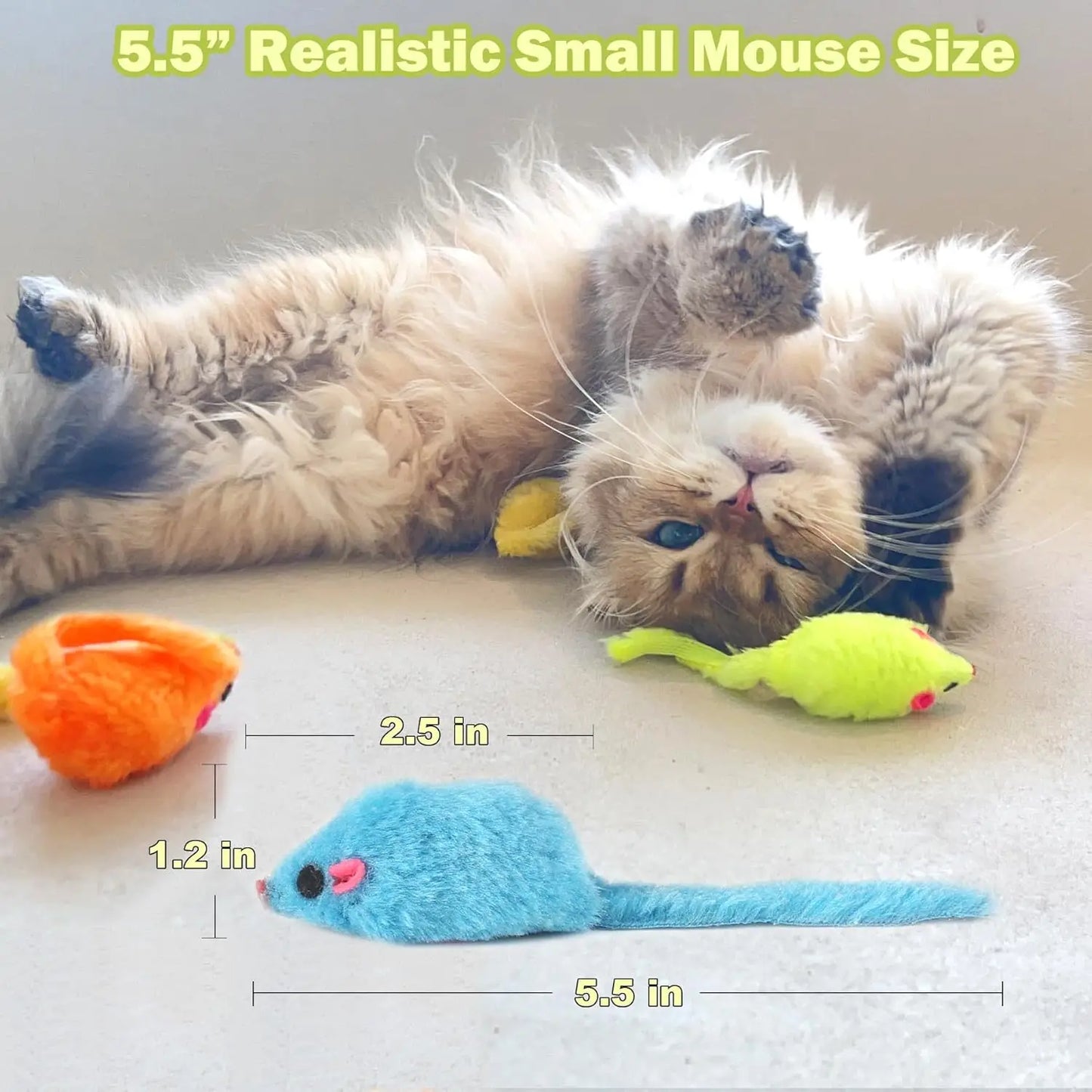 Zhejiang Catnip Faux Fur Cat Mouse Toys 12 Pack Bundle