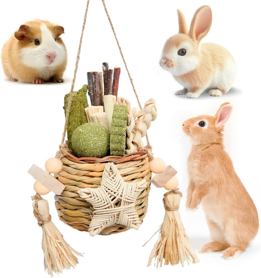 Hign Concerned Natural Reedgrass Chew Toy Basket Hanging
