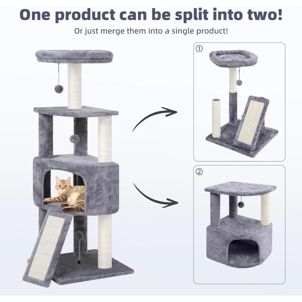 FujianHign-concerned Chemical Three Tier Cat Tree With Condo