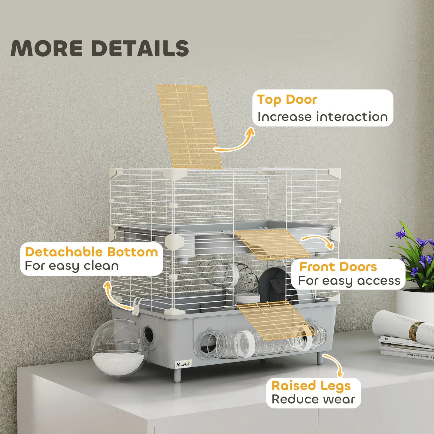 Hunan Two Tier Hamster Cage With Water Bottle Extras Kit