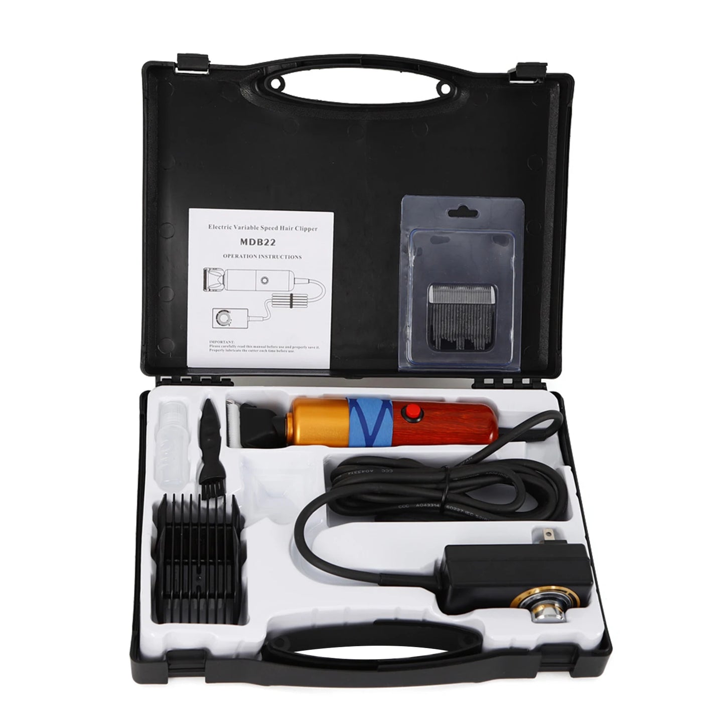 Electric Dog Shears 200W Pet Clippers Set with Replaceable Blade and Accessories