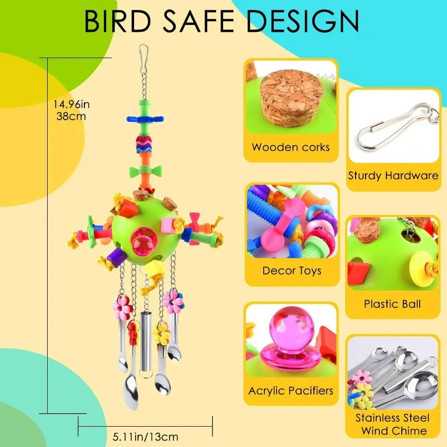 Hign-Concerned Interactive Bird Toys With Pull Spoons
