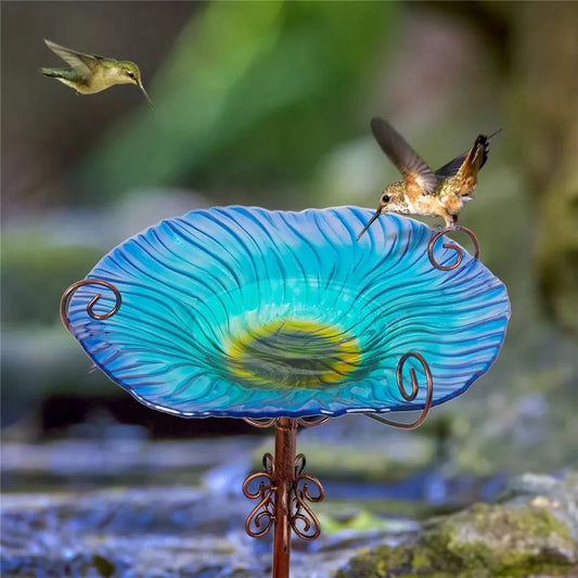 Bingopaw Decorative Bird Bath and Feeder Bowl for Outdoor Garden Use