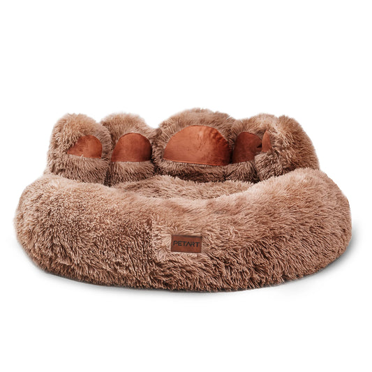 Cozy Paw Shape Dog Bed Cushion for Deep Sleeping Fluffy Furry Friends