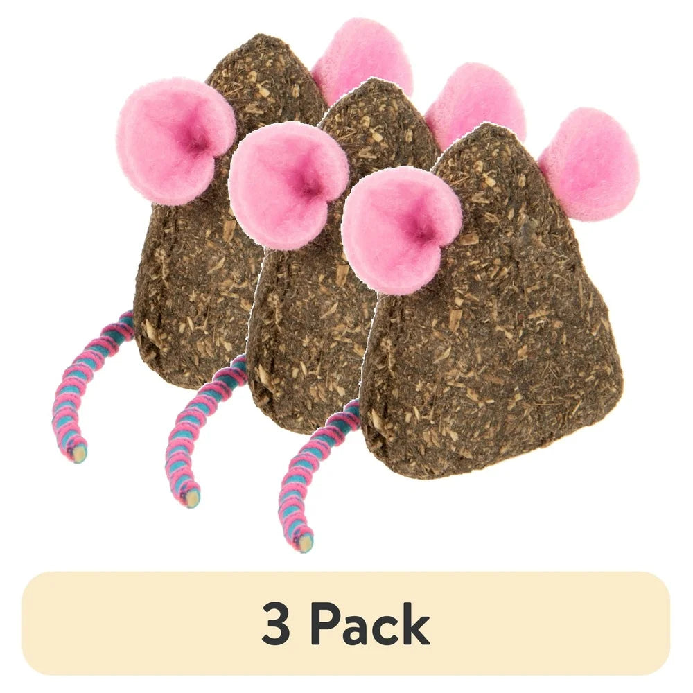 XMSJCN Catnip Mice Toys 3 Pack Elastic Tails Felt Ears