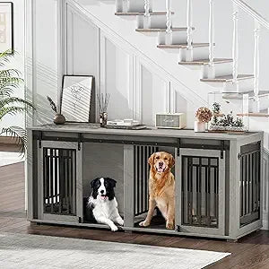 Hignconcerned Dog Crate Iron Frame With Double Doors