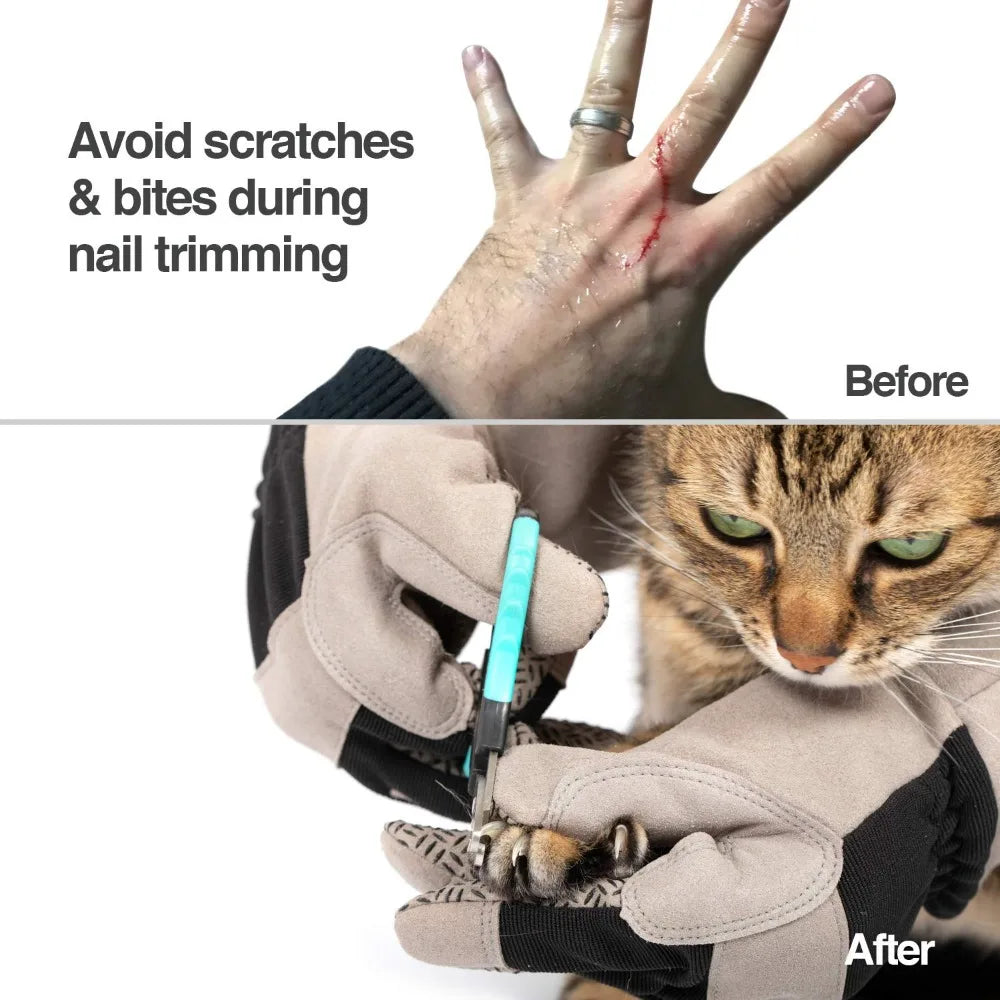 Multipurpose Pet Grooming Gloves For Vet Trips Waterproof