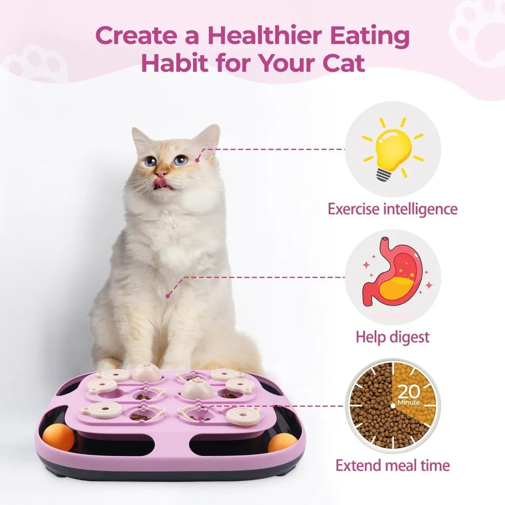 For-The-Luv-Of-Pets-Store Cat Puzzle Toy 2 In 1 Track Ball