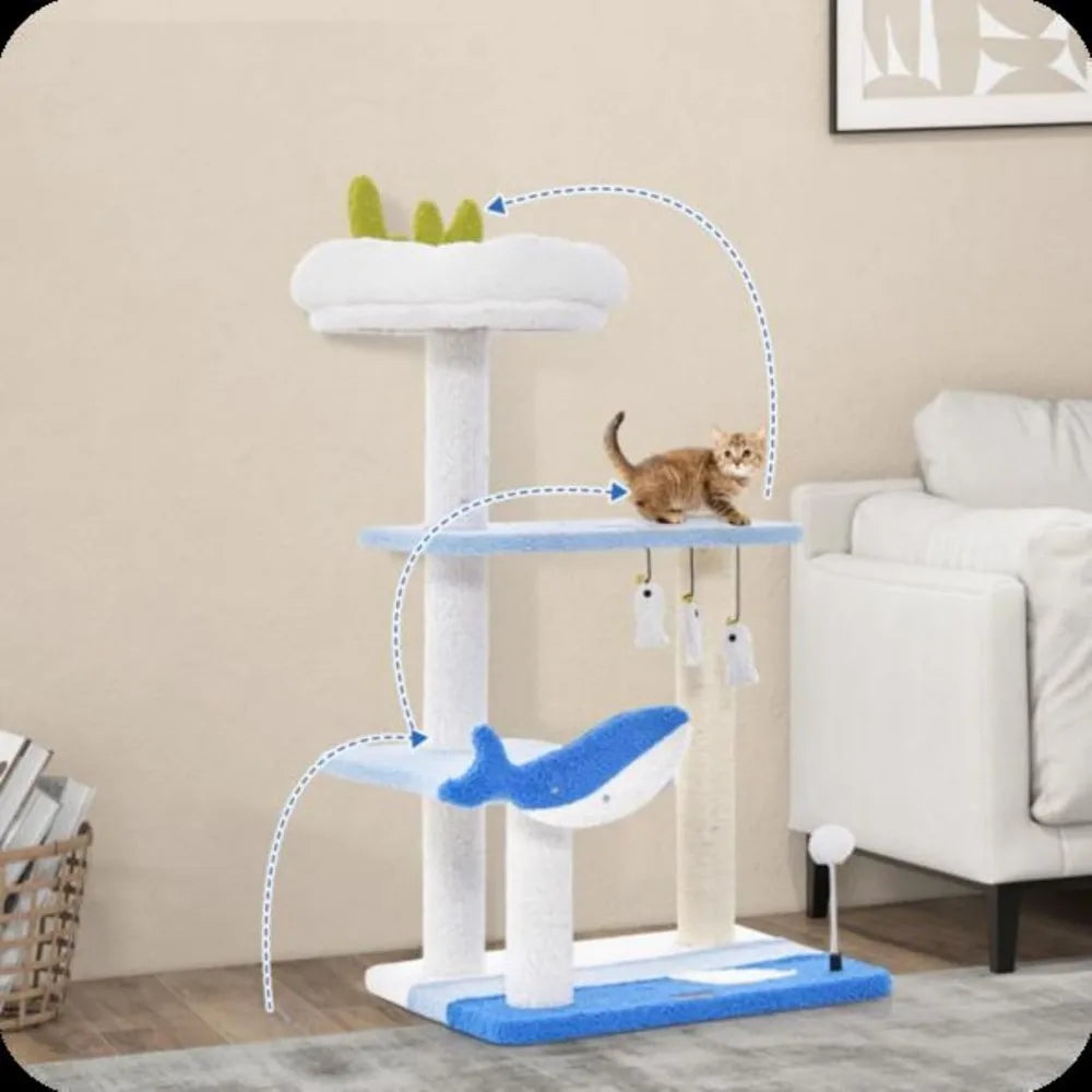 Hign-concerned Ocean Theme Cat Tree Tower For Cats Edition