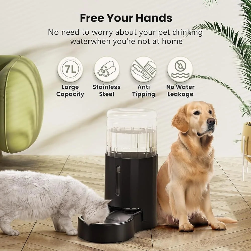 XMSJ Automatic Pet Water Dispenser Stainless Steel Bowl