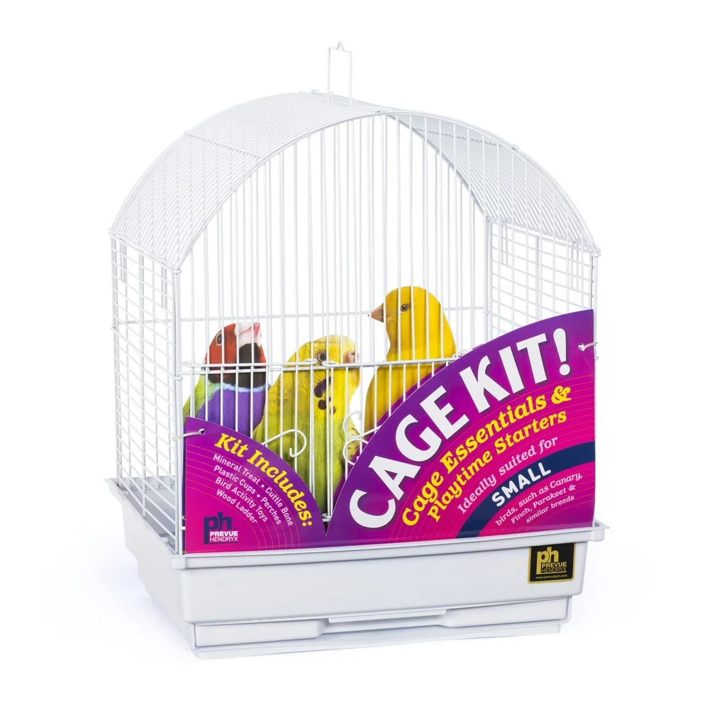 XMSJ Round Top Bird Cage Kit Birds Perches Cups Toys