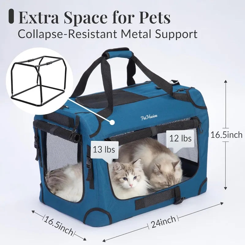 Extra Large Cat Carrier For Two Cats Collapsible Soft Sided