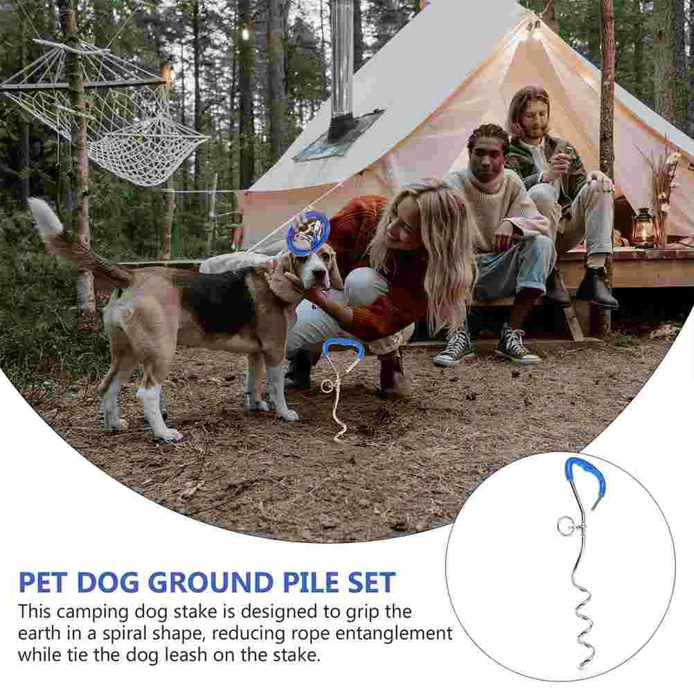 Heavy Duty Metal Spiral Dog Tie Out Stake for Large Dogs Camping and Garden