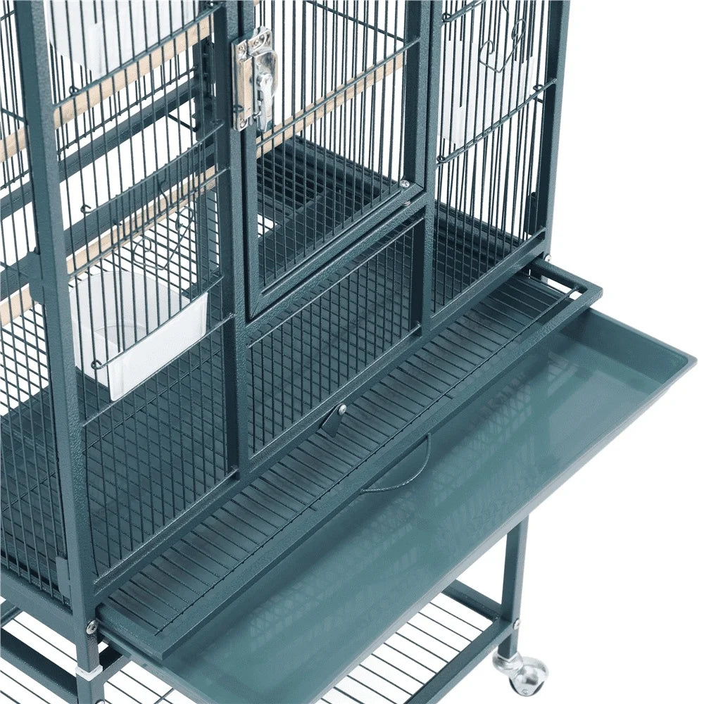 Large Rolling Pet Cage for Birds and Small Animals with Detachable Stand