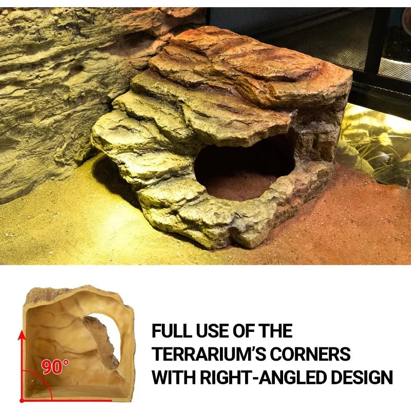 Reptile Hideout Cave Habitat Decor for Bearded Dragons Geckos and Turtles