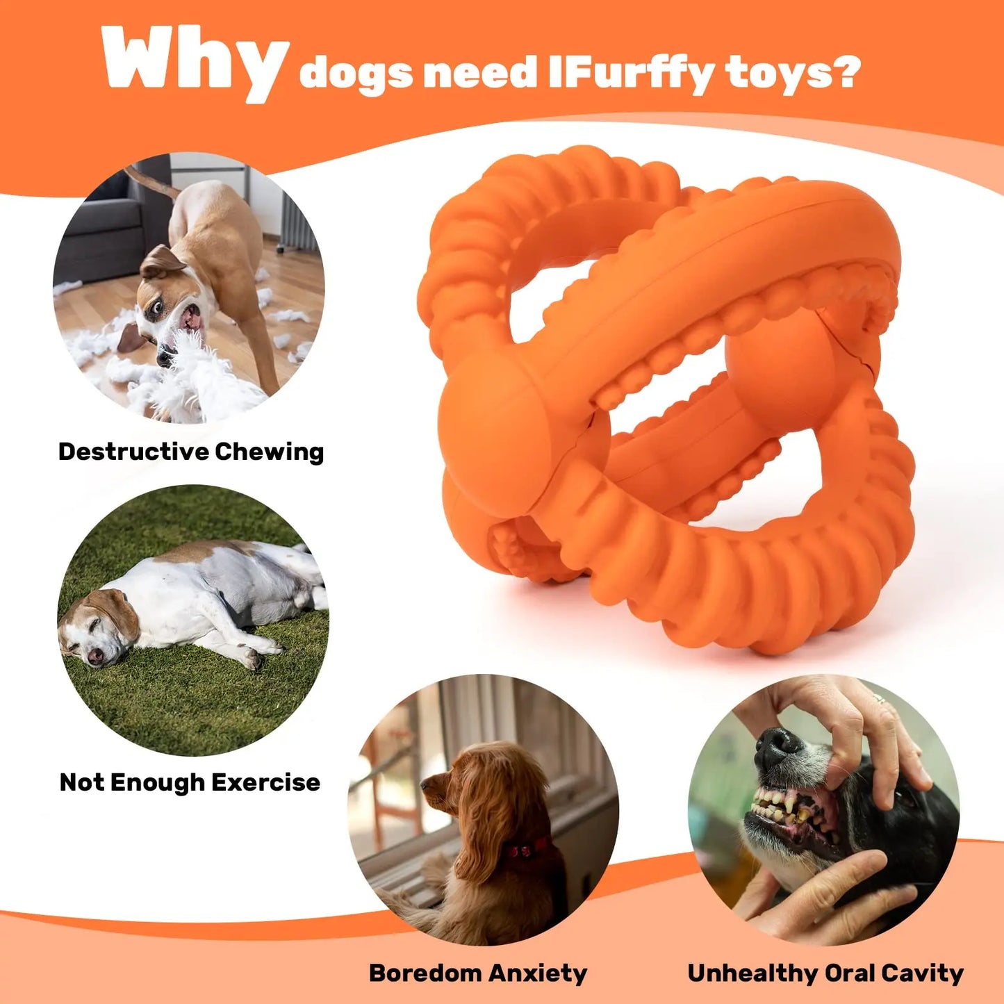 Interactive Dog Tug of War Toy with Detachable Rings for Large Dogs