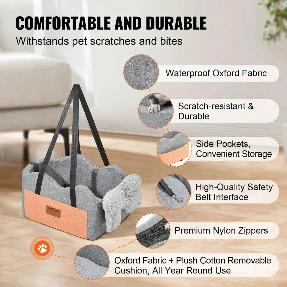 Dog Car Seat Booster for Small Dogs Up to 8 Pounds with Waterproof Design
