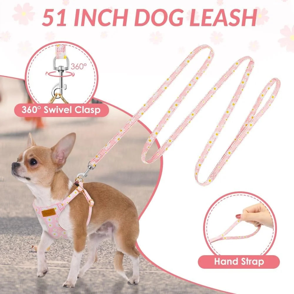 Fujian No Pull Dog Harness Floral Lightweight Design
