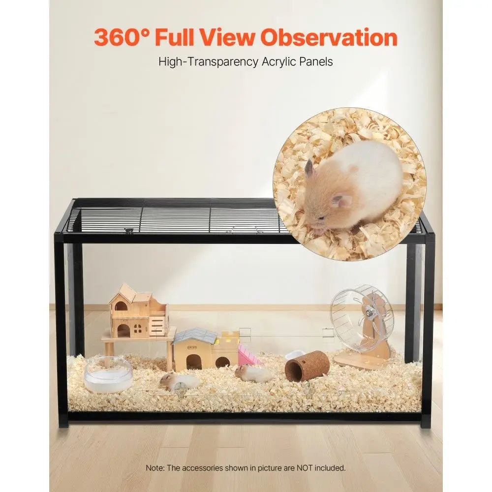 Large Clear Hamster Cage 37.8 Inches Ideal Habitat for Pet Rodents and Gerbils
