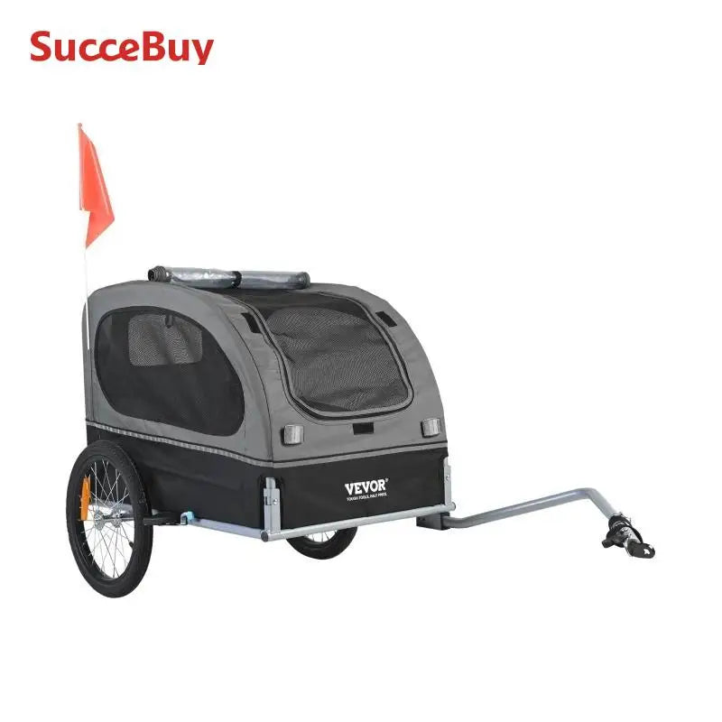 SucceBuy Dog Bike Trailer Carrier Collapsible With Reflectors