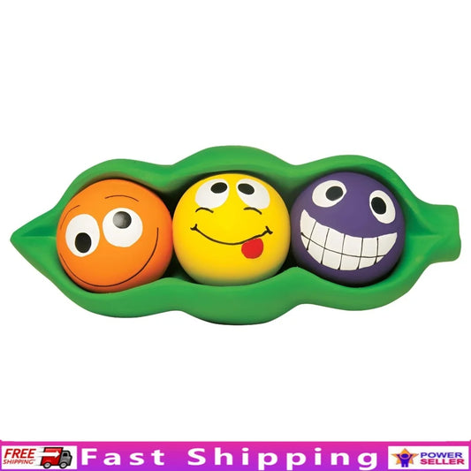 Three Peas in a Pod Latex Squeaky Dog Toy for All Sizes Interactive Chew Fun