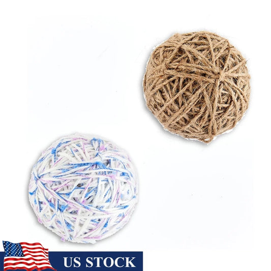 XMSJCN Interactive Yarn Balls Cat Toy With Bell Sound