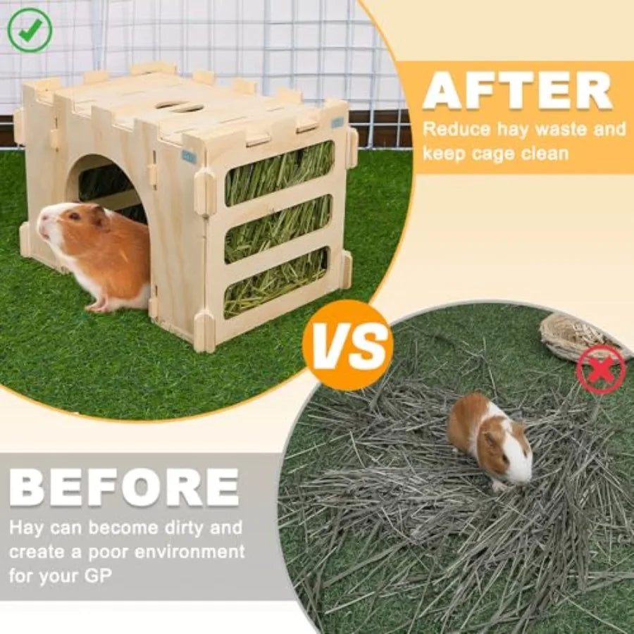 Gea Pig Wooden Hay Feeder for Rabbits and Small Animals