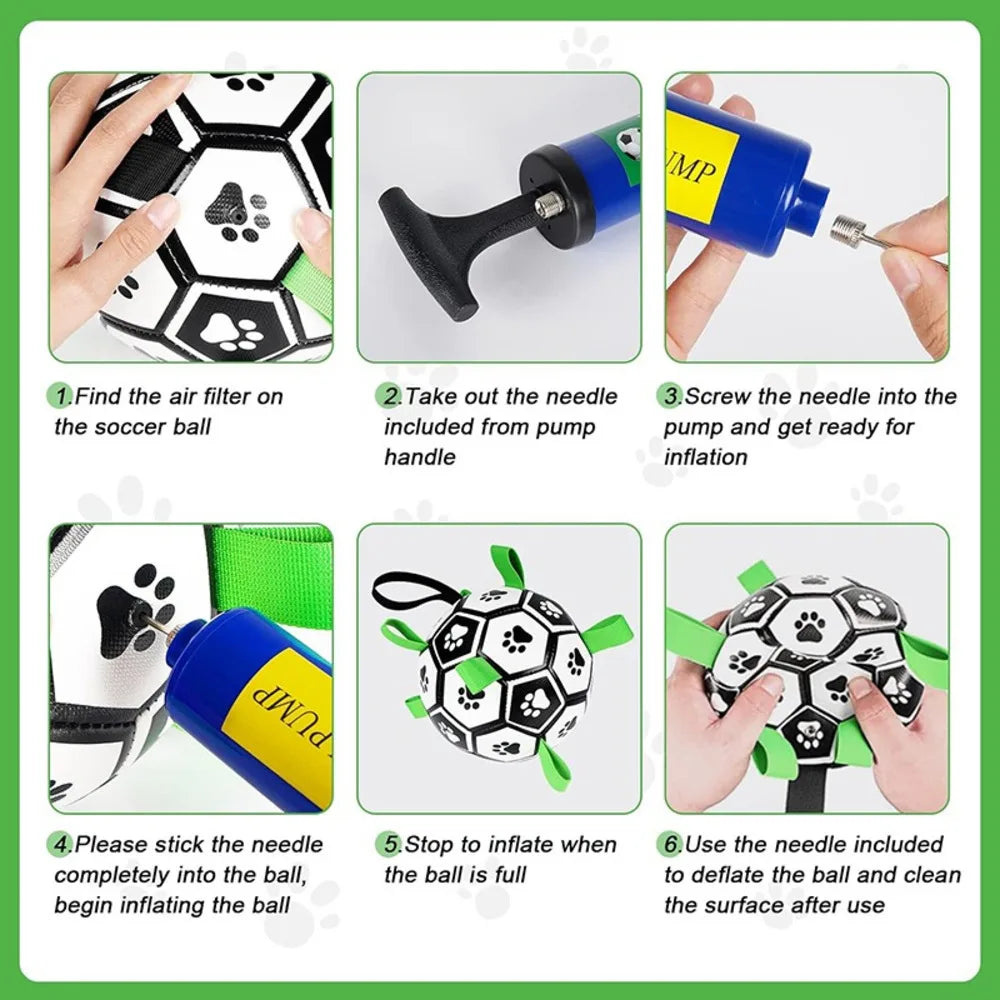 Durable Soccer Pet Toy for Dogs Interactive Chew and Training with Straps