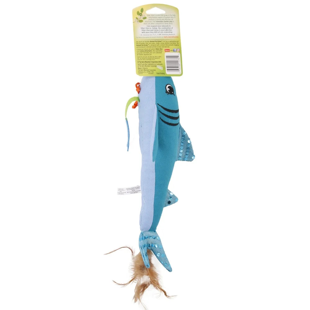 XMSJ Cat Kicker Toy With Silver Vine Feathers Ribbons