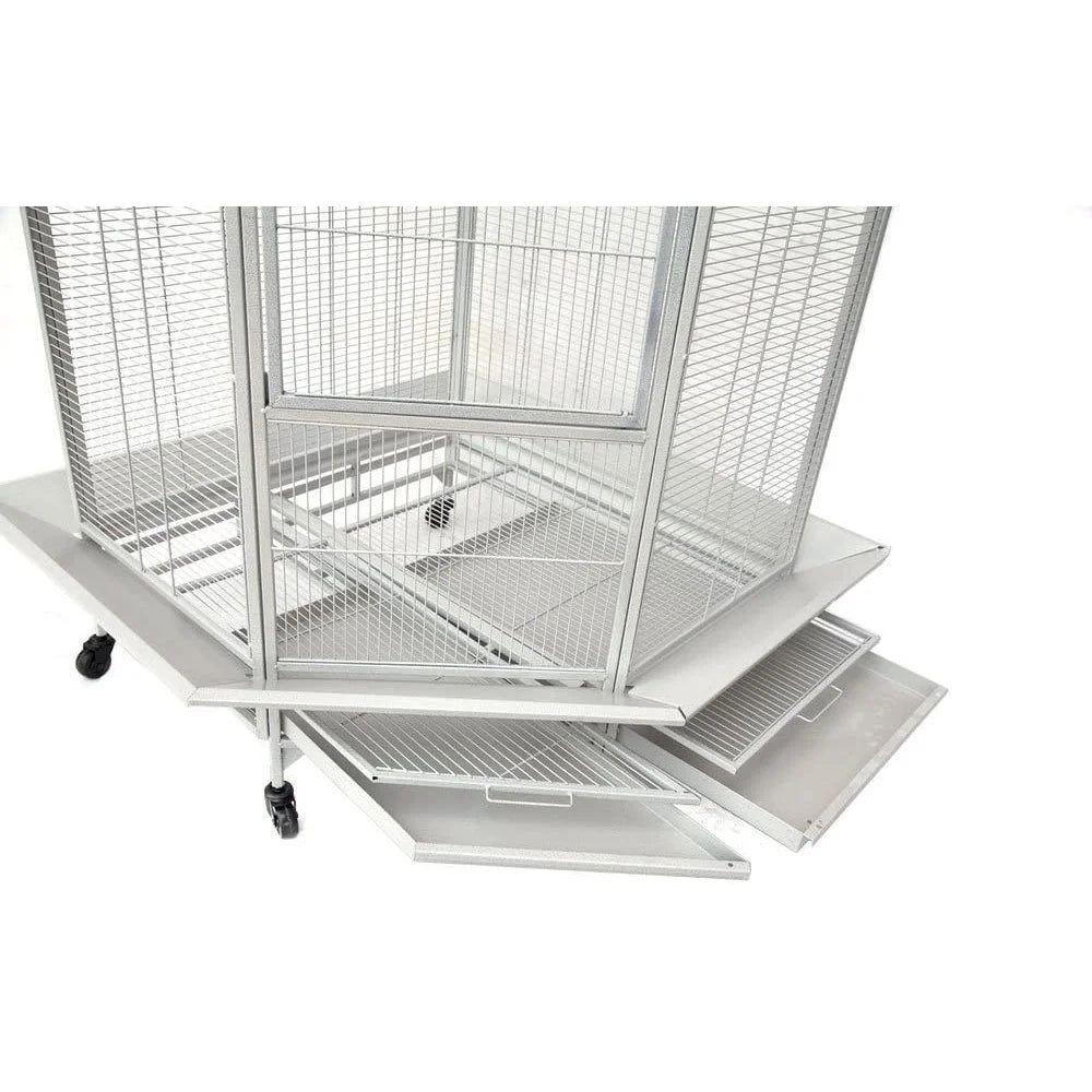 XMSJ Corner Bird Cage With Large Access Door Removable Tray