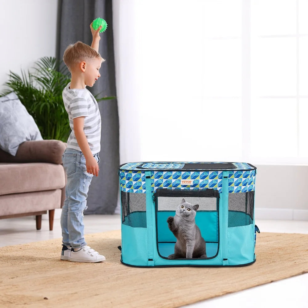 DUTRIEUX Portable Foldable Pet Playpen Indoor Outdoor Use