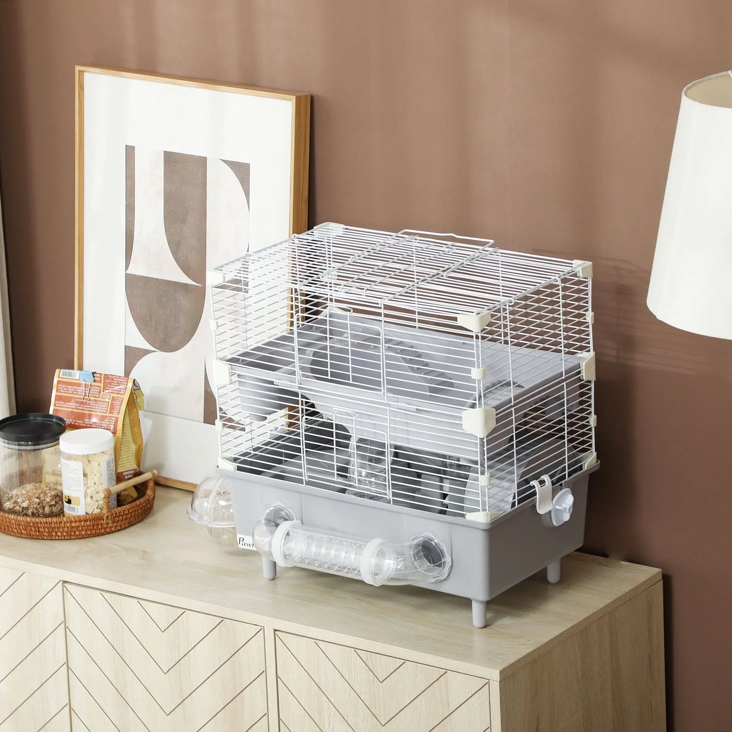 Hunan Two Tier Hamster Cage With Water Bottle Extras Kit