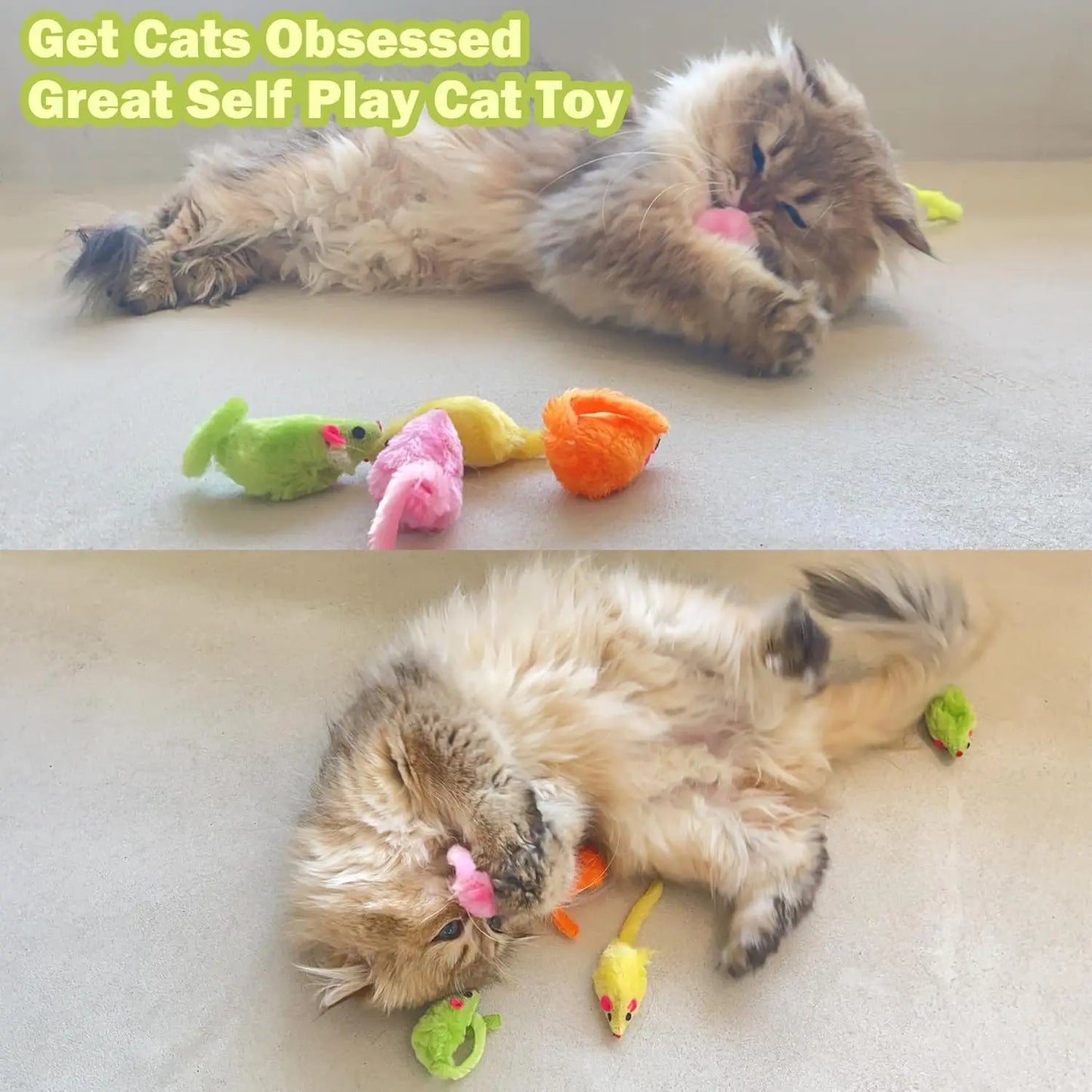 Zhejiang Catnip Faux Fur Cat Mouse Toys 12 Pack Bundle