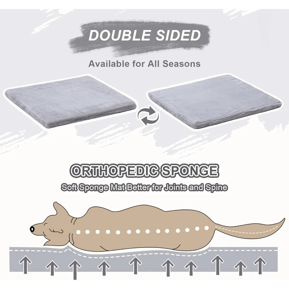 Large Insulated Indoor Dog House with Frame for Dogs 25-60 lb Cozy Gray Bed