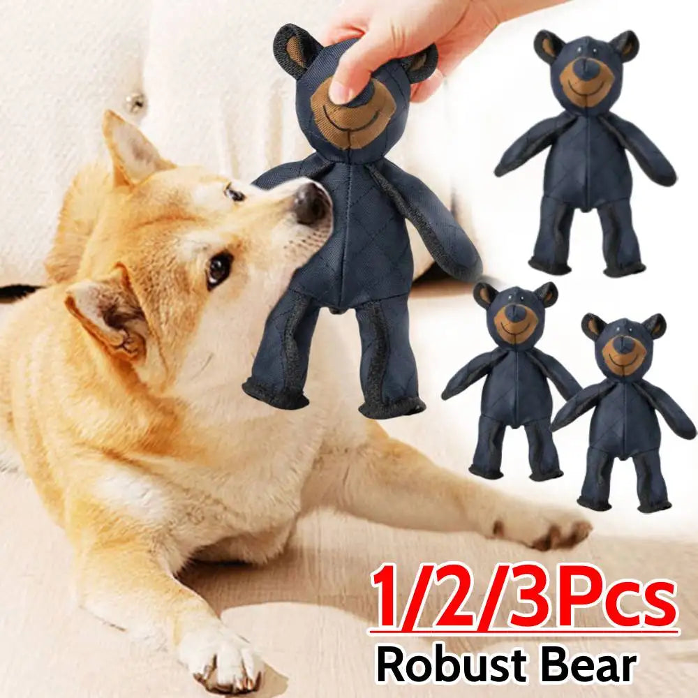 Mighty Bear Interactive Plush Dog Toy for Teeth Cleaning and Playtime Fun