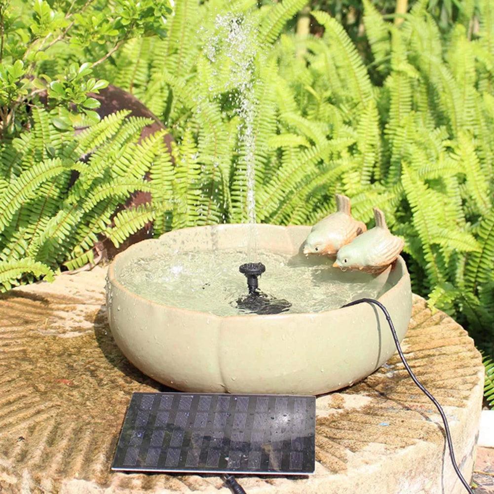 ALLOYSEED Solar Fountain Pump Kit With 6 Nozzles For Pond