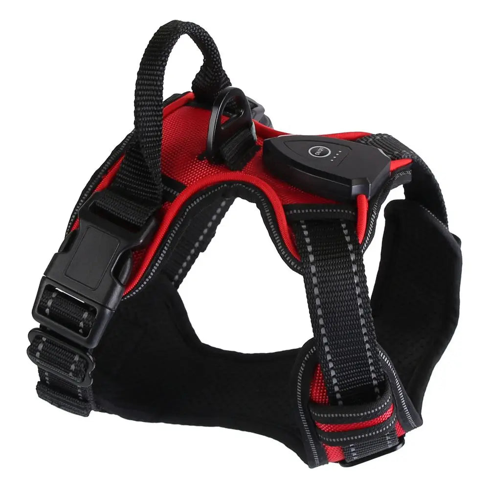 HunanHign-concerned LED Light Up Dog Harness With Handle