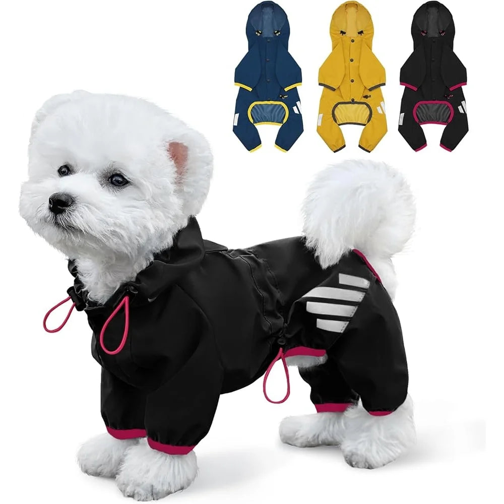 Hign-concerned Waterproof Dog Raincoat With Leash Hole