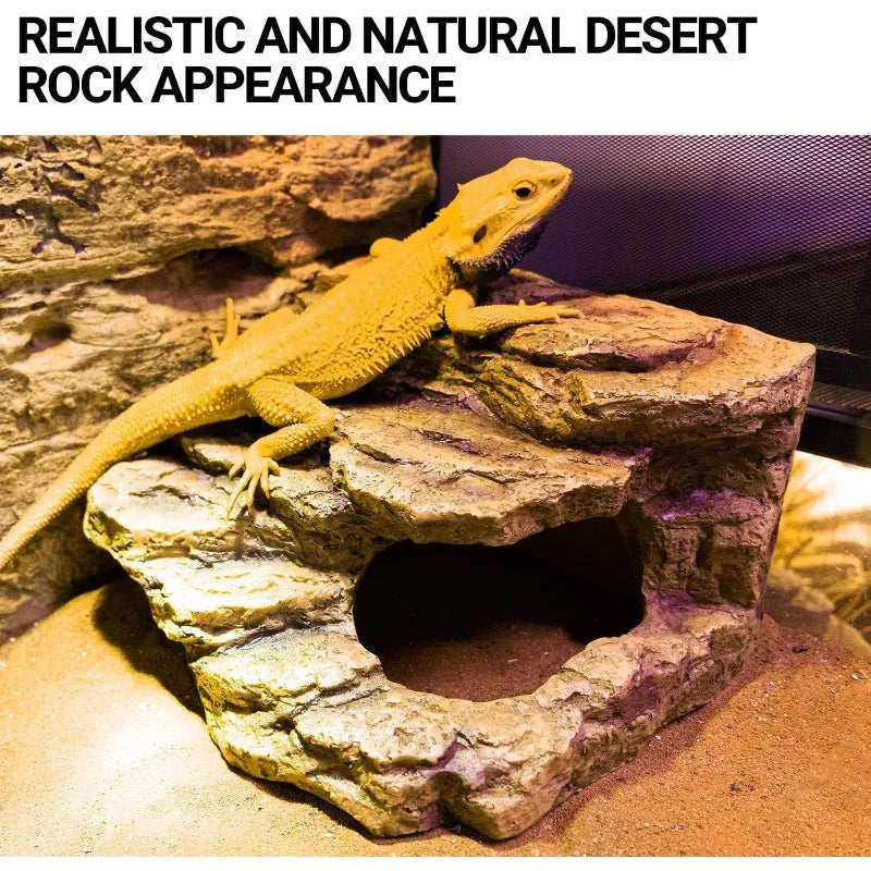 Reptile Hideout Cave Habitat Decor for Bearded Dragons Geckos and Turtles