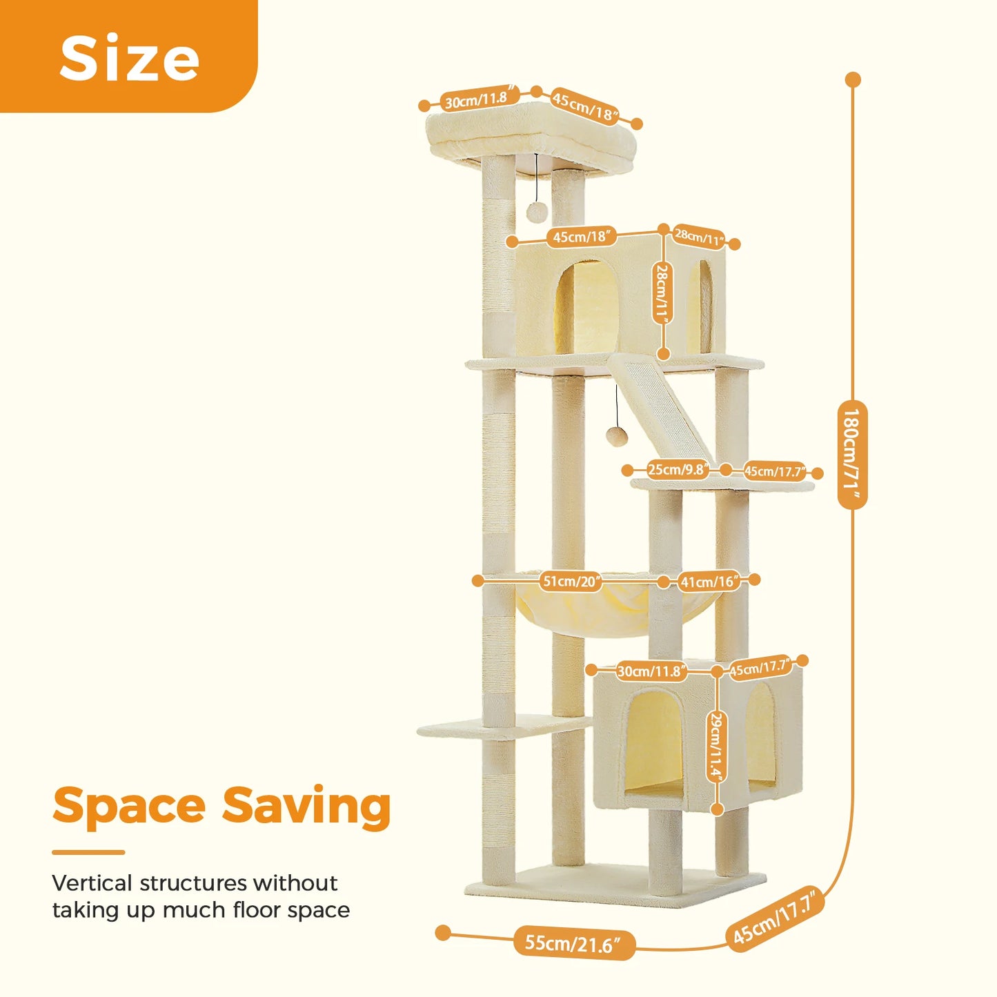 Speedy Pet Cat Tree Tower Hammock And Sisal Climbing Frame