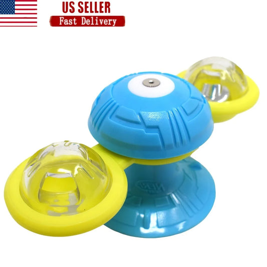 XMSJCN LED Light Up Rattle Spinner Cat Toy With Bell