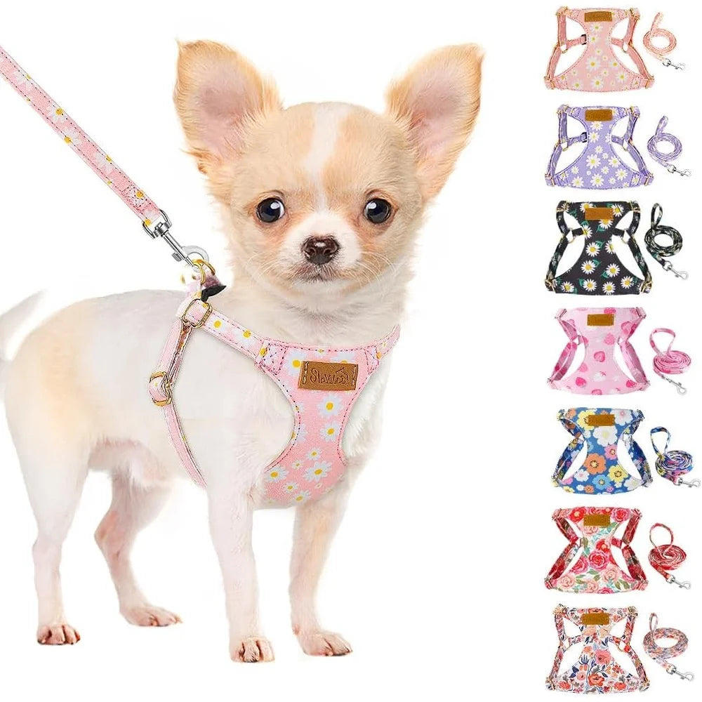 Fujian No Pull Dog Harness Floral Lightweight Design