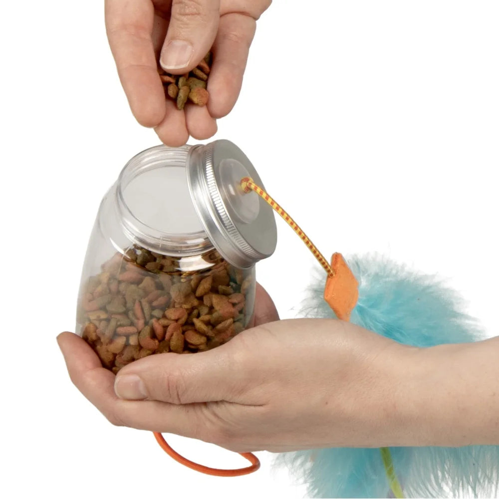 XMSJCN Interactive Cat Toy Treat Dispenser Feathers