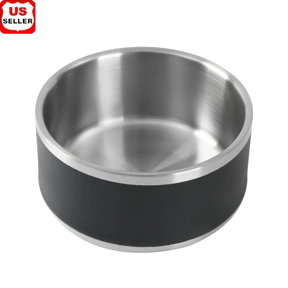 XMSJ Double Wall Stainless Steel Dog Bowl Non Skid Base