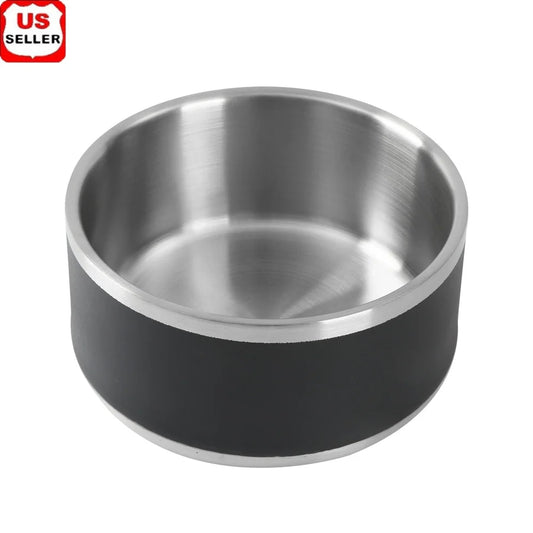XMSJ Double Wall Stainless Steel Dog Bowl Non Skid Base